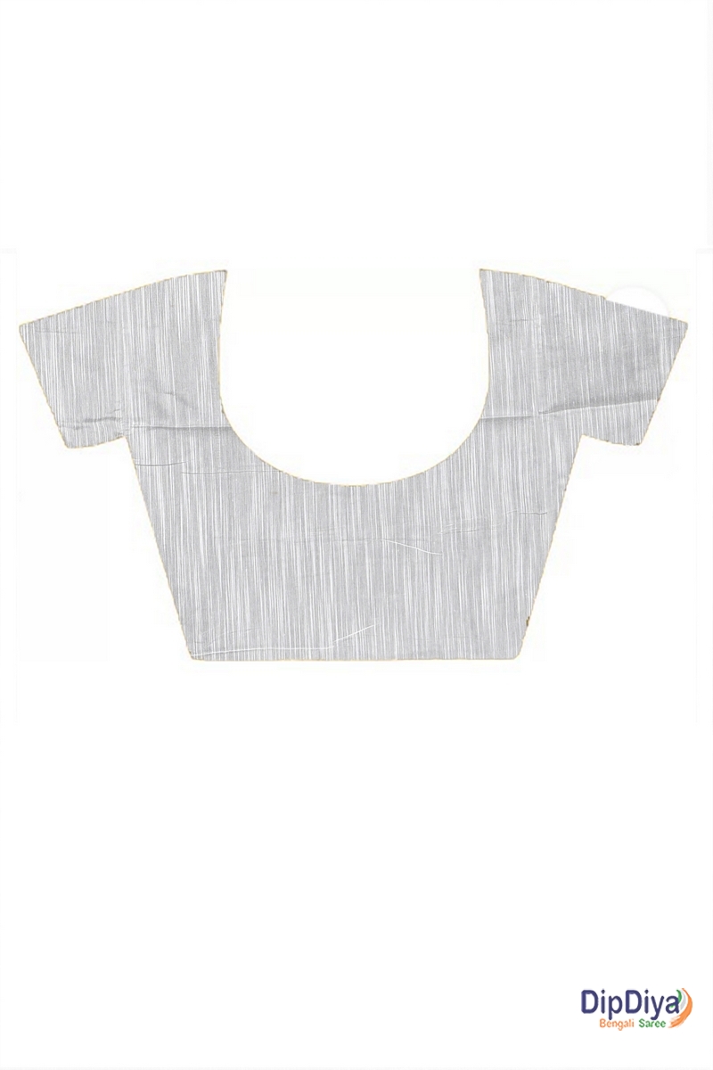 White Cotton Blended Parija Applique Saree (321)